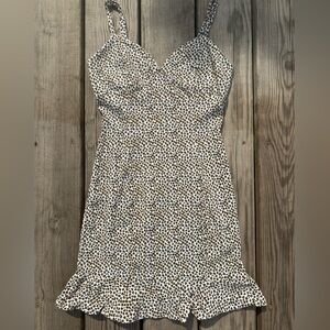 forever 21 animal print leopard bodycon mini dress with ruffled bottom